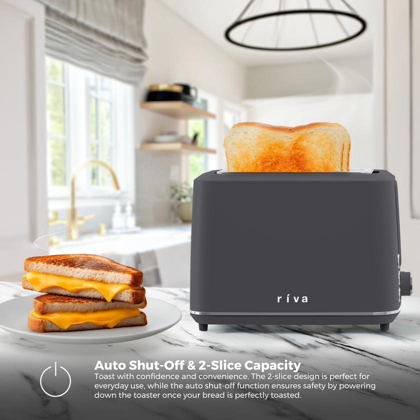 Riva Cool Touch Toaster 2-Slice Coal Grey RVGT001