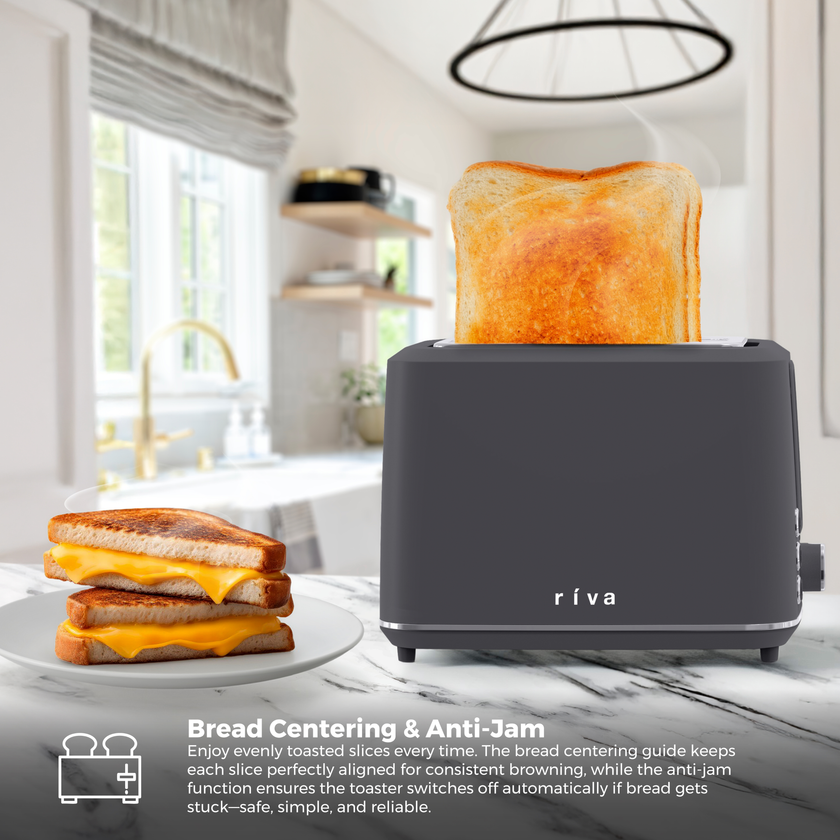 Riva Cool Touch Toaster 2-Slice Coal Grey RVGT001