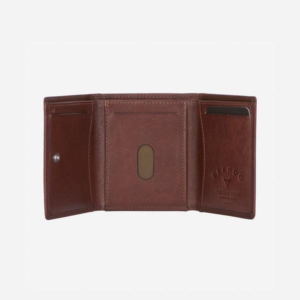 Brando Wallet BROWN Brando Compact Upright Trifold Leather Wallet Brown (6576102932569)