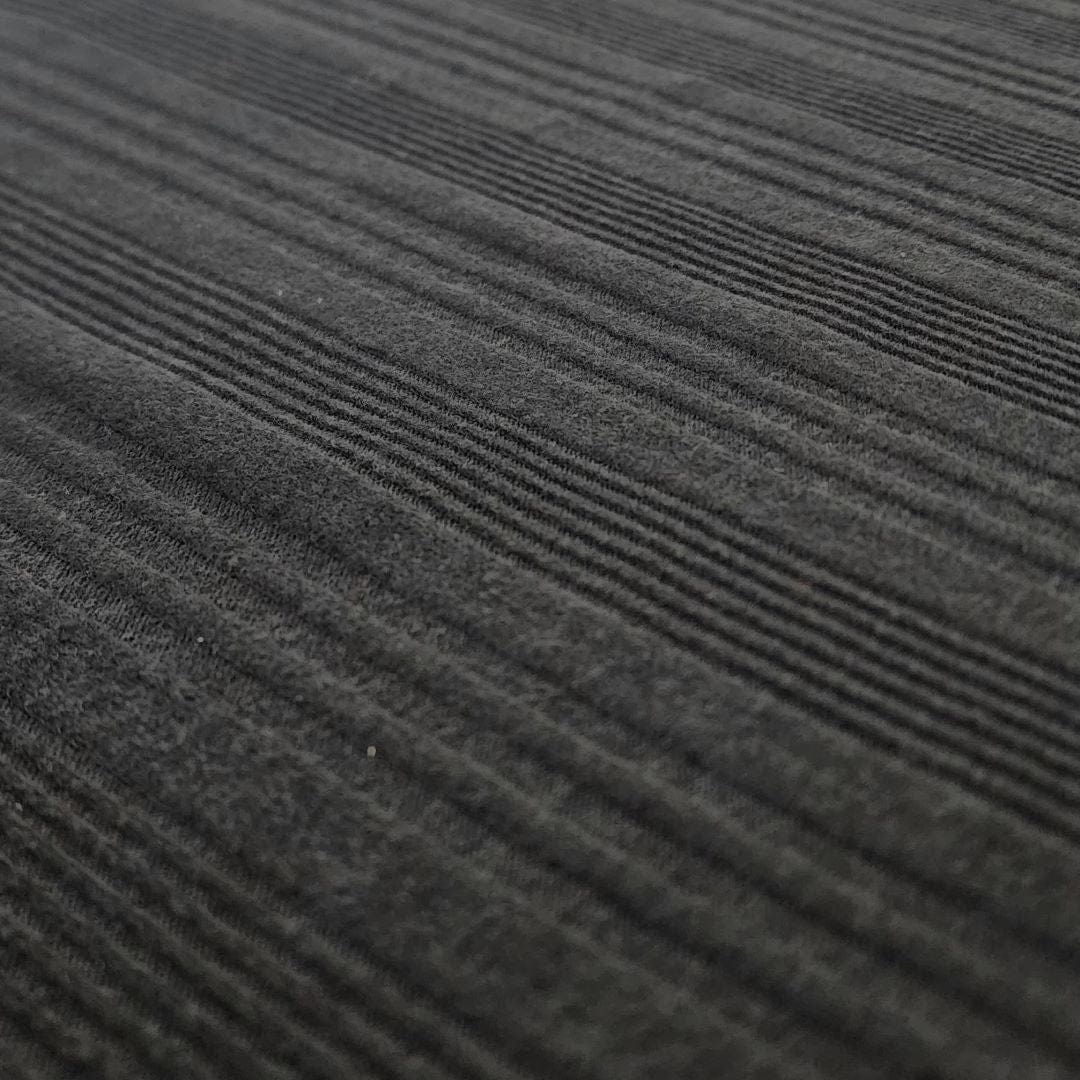 KNITS Dress Fabrics Verrigated Brushed Jersey Knit Fabric Black 150cm (7508803125337)