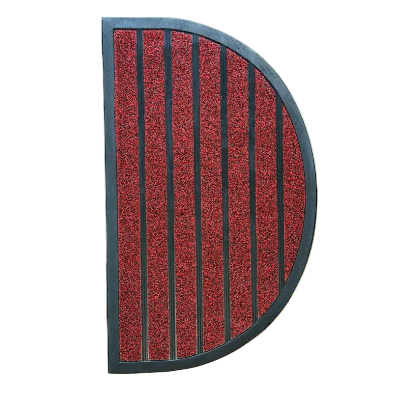 Grime Buster Half Moon Door Mat Red 45x75cm
