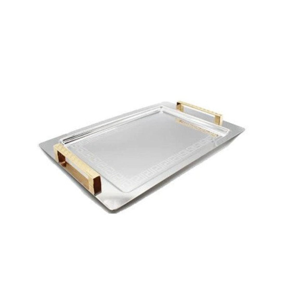 Seden Furniture & Lights Seden Stainless Steel Versace Tray With Gold Handle (7138239971417)