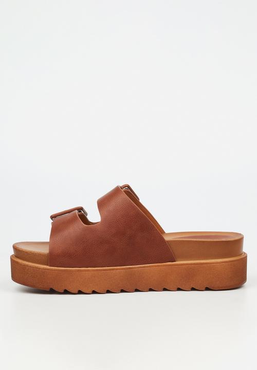 Butterfly Feet Patos 3 Two Strap Slide - Tan (8007049117785)