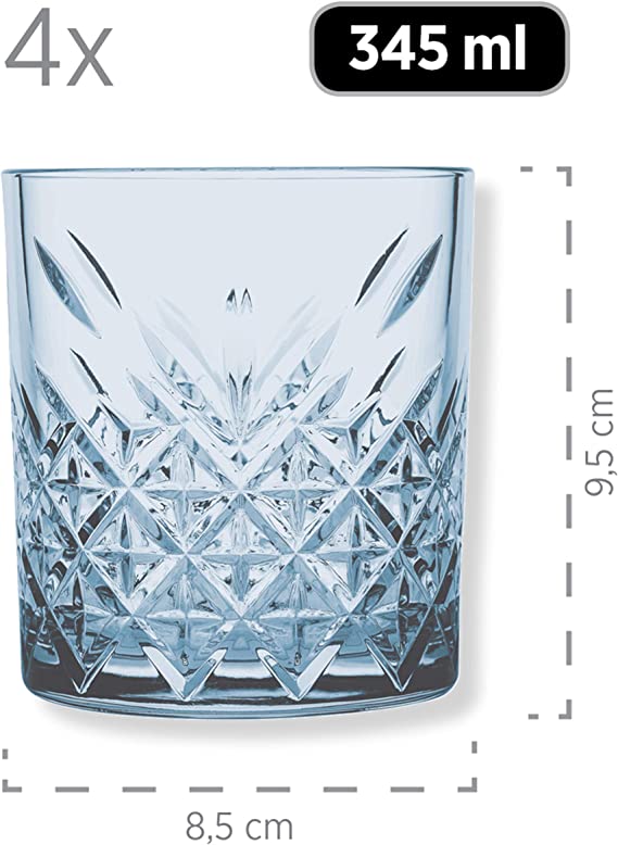Pasabahce GLASS Pasabahce Timeless Whisky Glass Blue 345ml Set Of 4 (7287651598425)