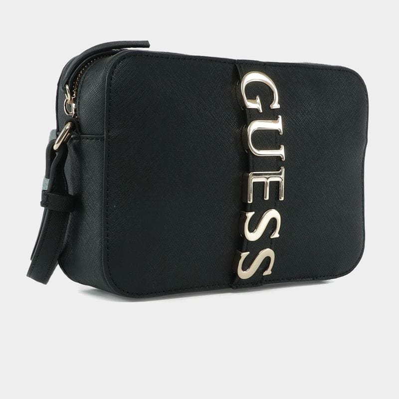 Guess Ladies Handbags Women's Guess Black Garrick Camera Crossbody Bag (7508829208665)