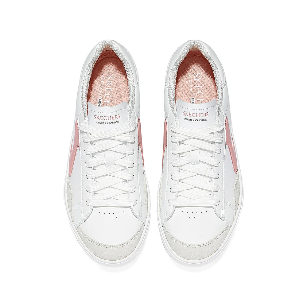 Sketchers Ladies Court Classics Eden LX-White/Pink 185190-WPK