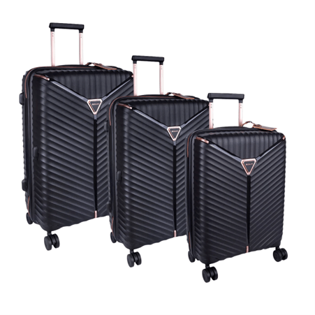CELLINI Luggage & Bags Black Cellini Allure Hard Shell 3 Piece Set Black (7200107626585)