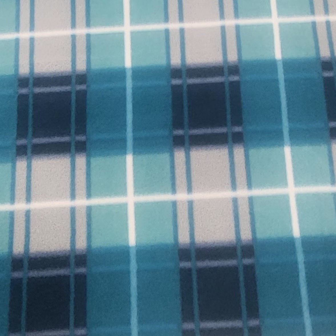 Fleece blanket Printed Polar Fleece Fabric Turquoise Check 150 cm (7564607783001)