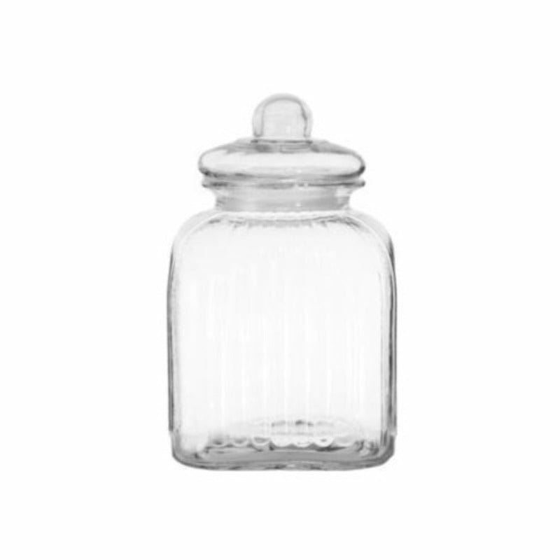 Regent CANISTER Regent Square Ribbed Glass Canister With Glass Lid, 3.65 litre (6808701435993)