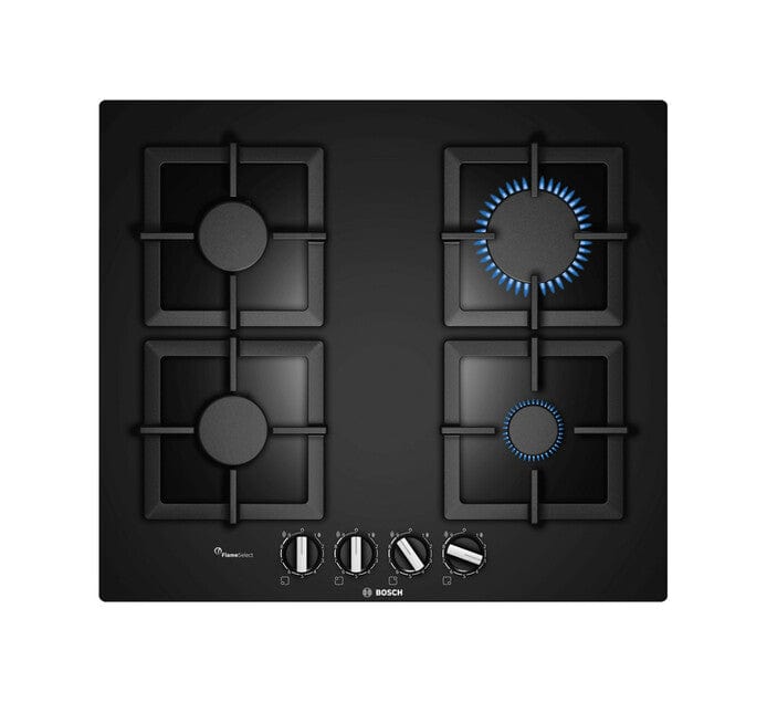 Bosch Gas Hob Bosch 60cm 4Burner Black Glass Gas Hob PPP6A6B20 (6597563646041)
