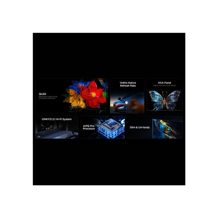 TCL 55-INCH 55P8K QLED GOOGLE TV 144HZ.