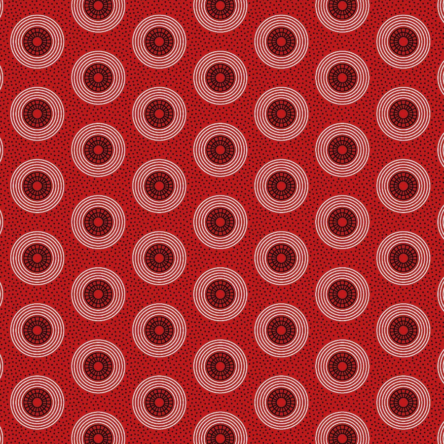 Original 3 Cats Fabric C/W03 Red 90cm