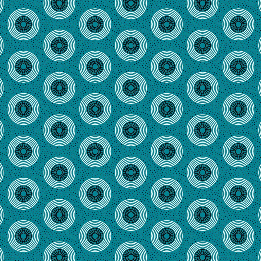 Original 3 Cats Fabric C/W25 Turquoise Blue 90cm