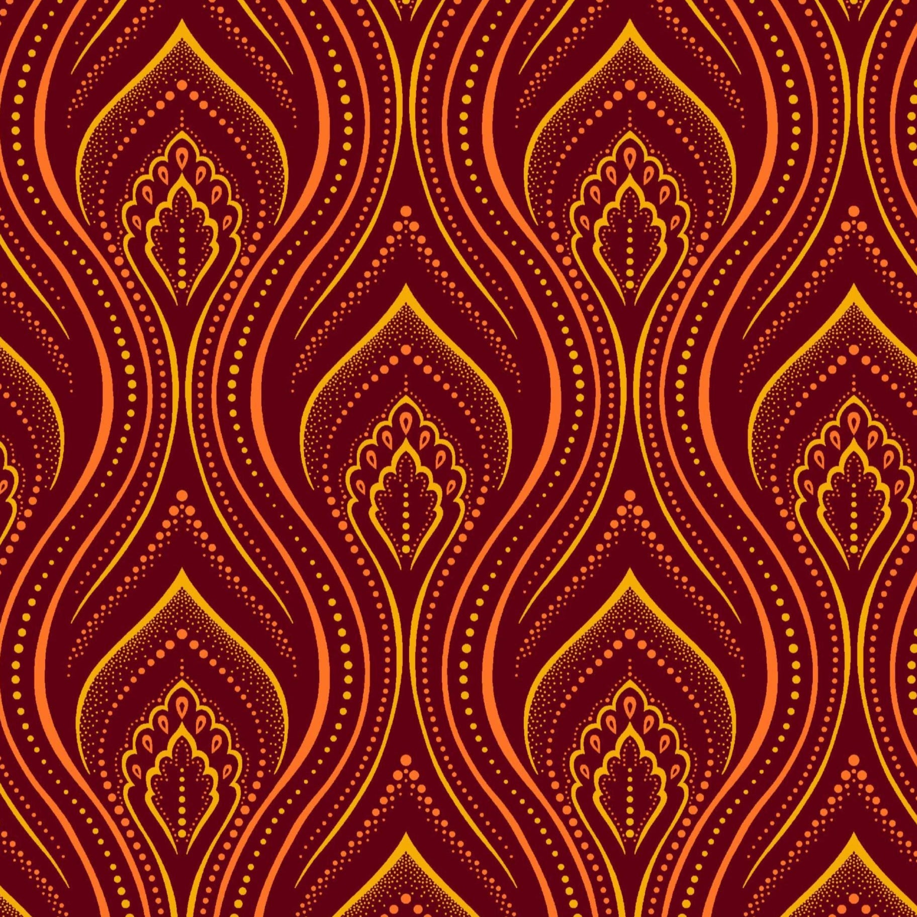 Original 3 Cats Fabric C/W20 Burgundy 90cm