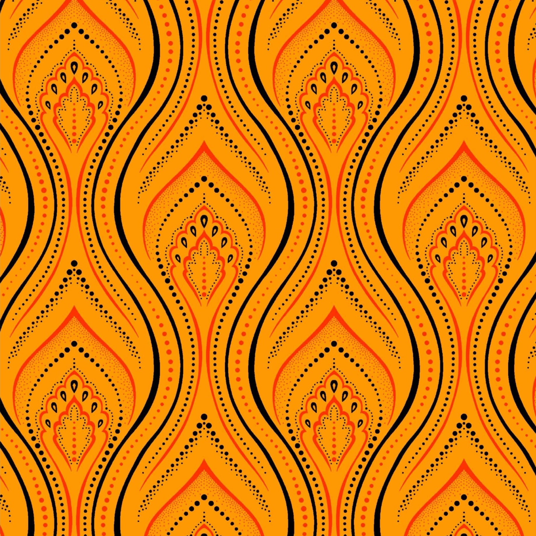 Original 3 Cats Fabric C/W58 Yellow 90cm