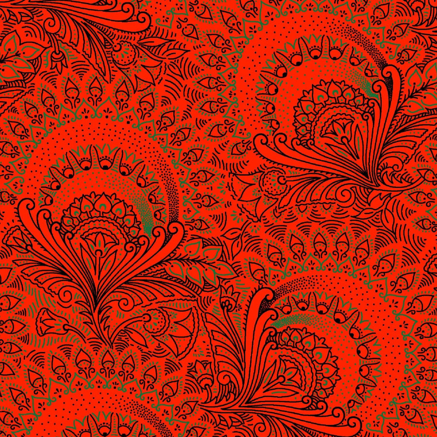 Original 3 Cat Fabric C/W16 DK Orange 90cm