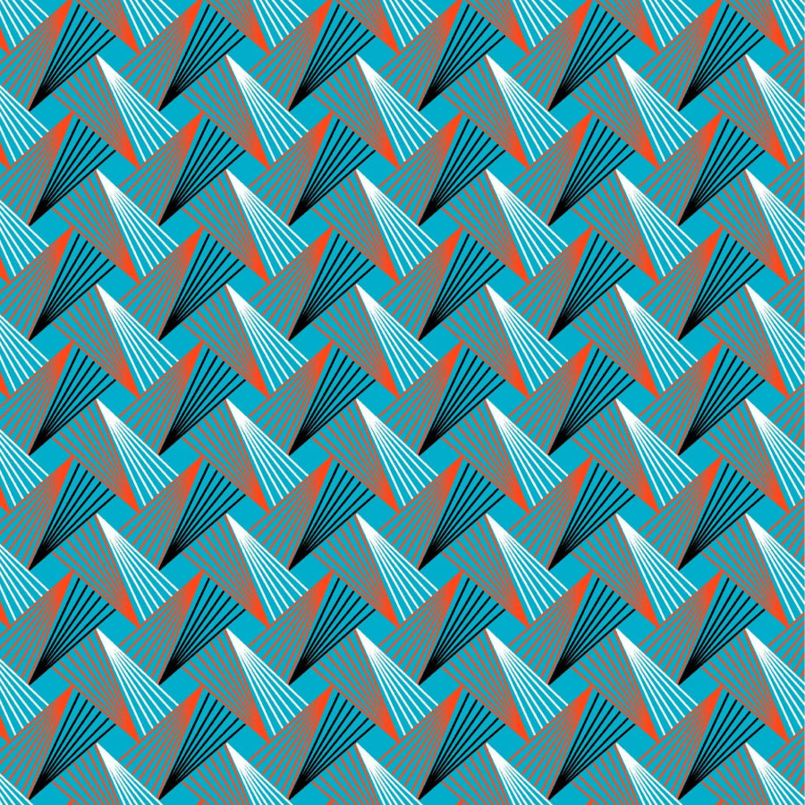 Original 3 Cats Fabric C/W251 Turquoise/Orange 90cm