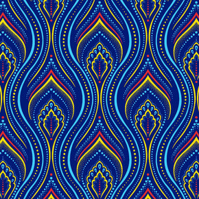 Original 3 Cats Fabric C/W491 Indigo 90cm