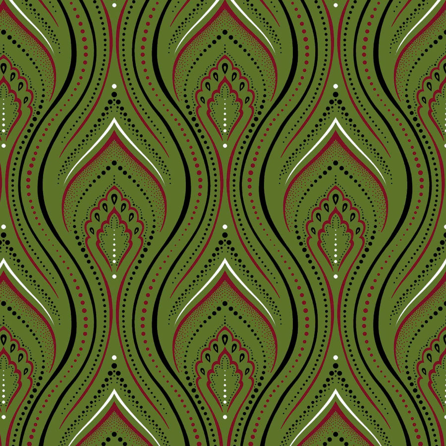 Original 3 Cat Fabric C/W841 Olive 90cm.