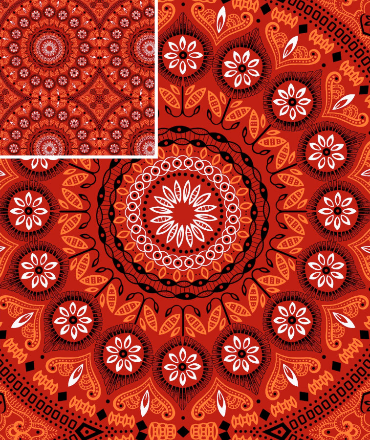 Original 3 Cats Fabric C/W531 Red 90cm