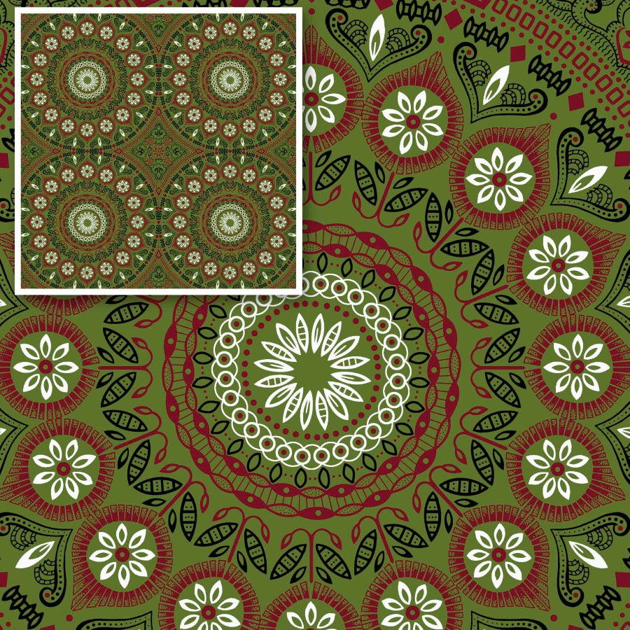 Original 3 Cat Fabric C/W841 Olive 90cm.