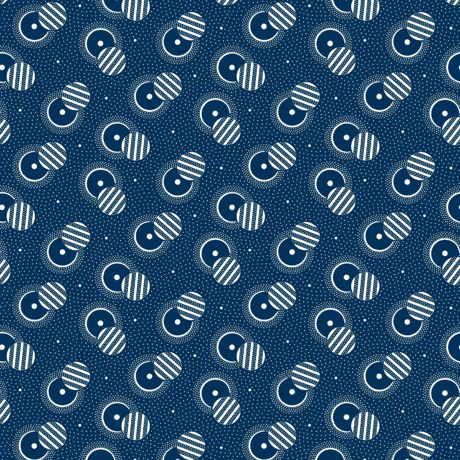 Original 3 Cats Fabric C/W04 Navy Blue 90cm