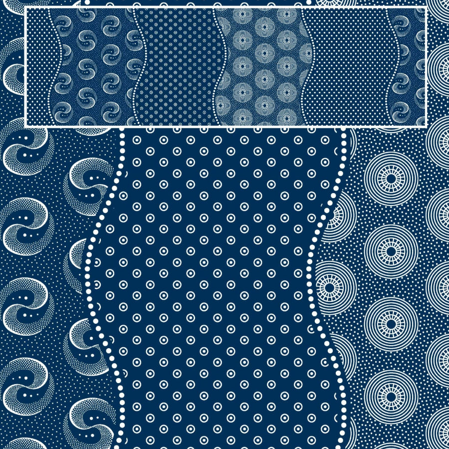 Original 3 Cats Fabric C/W04 Navy Blue 90cm