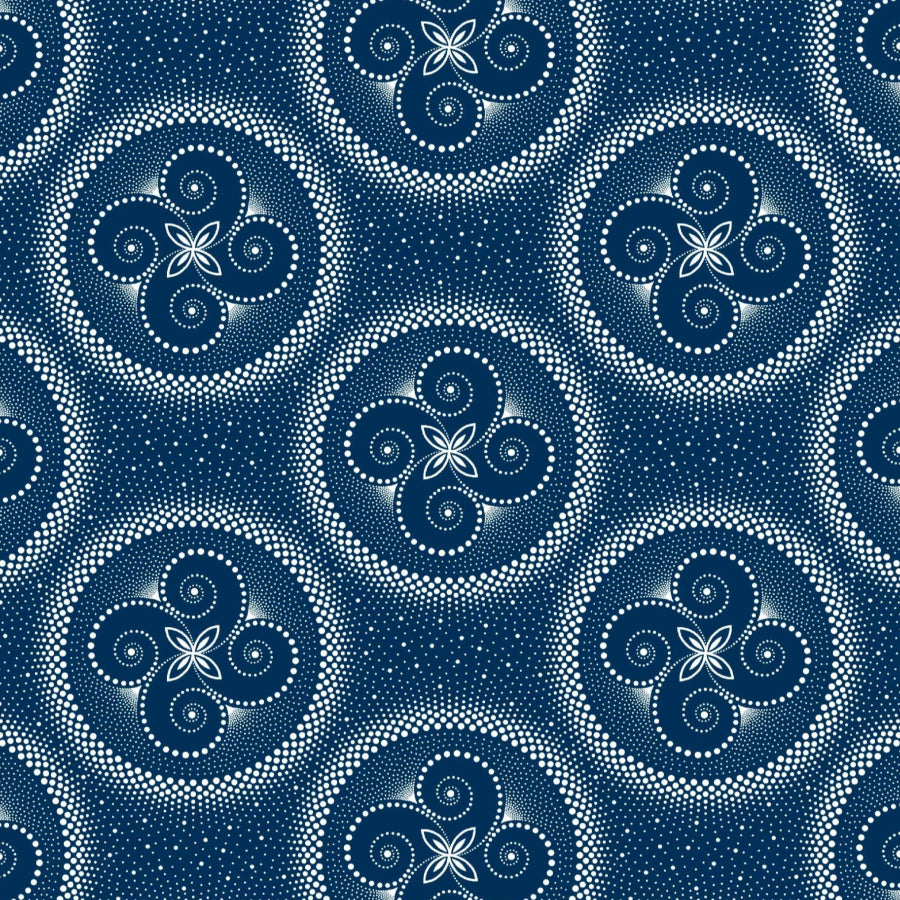 Original 3 Cats Fabric C/W04 Navy Blue 90cm