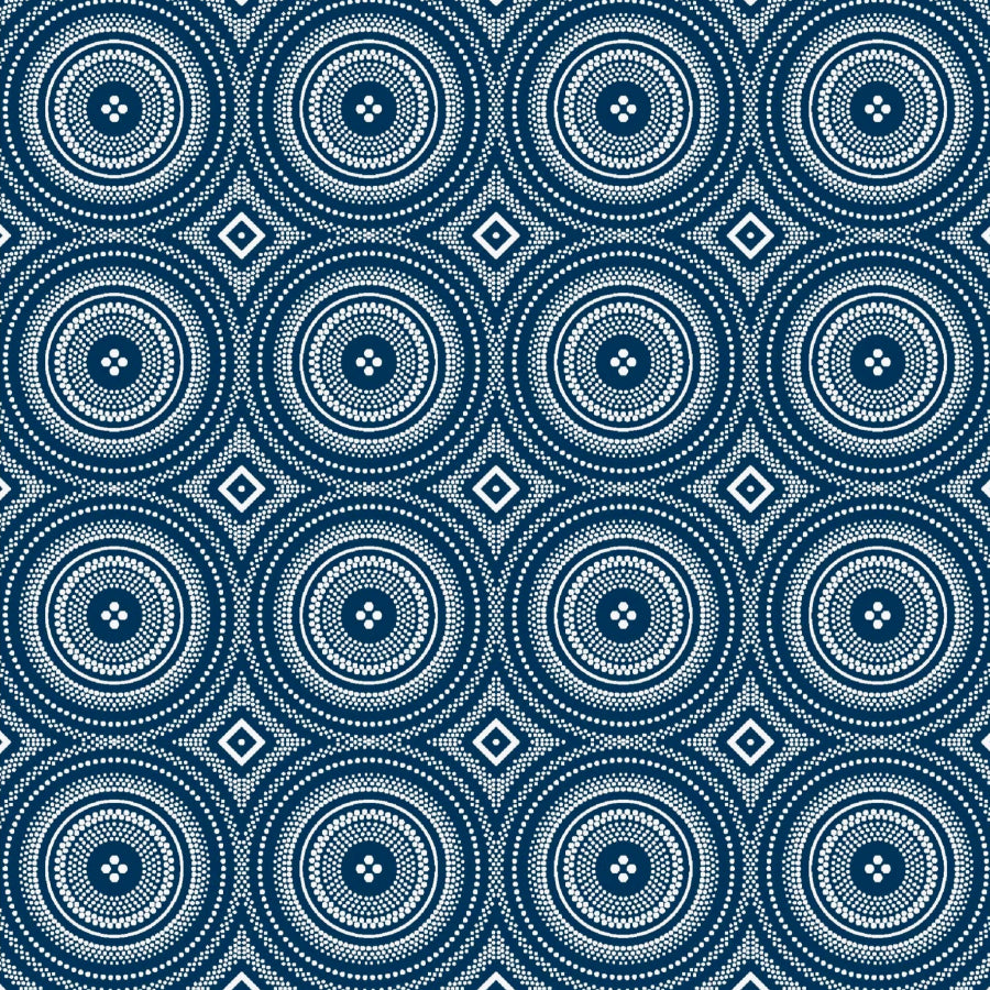 Original 3 Cats Fabric C/W04 Navy Blue 90cm