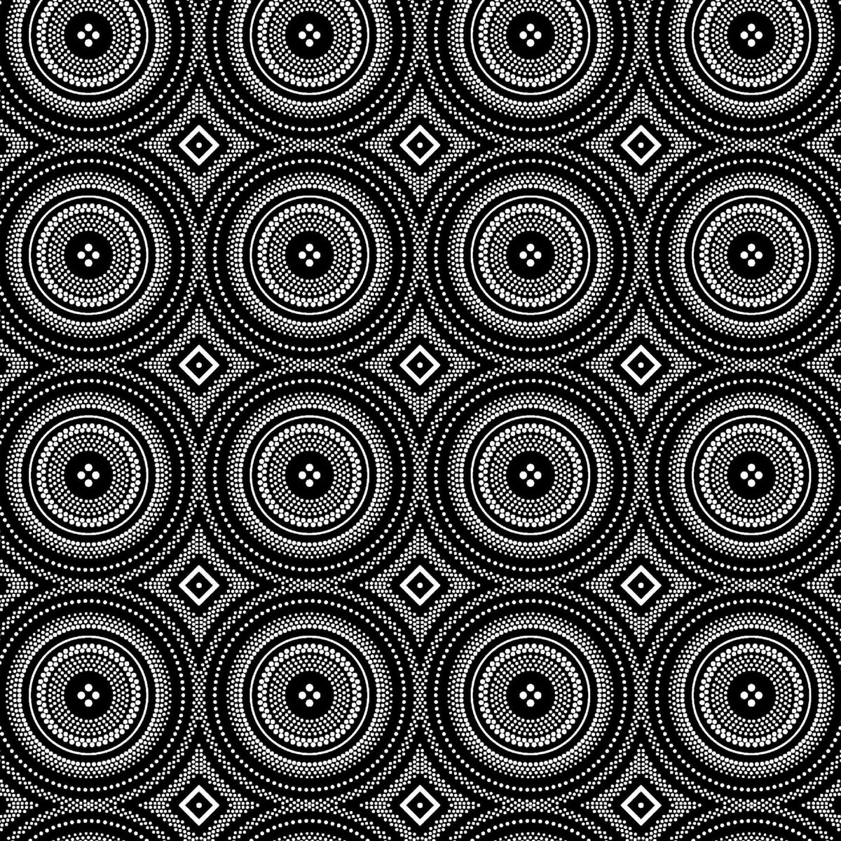 Original 3 Cats Fabric C/W06 Black 90cm