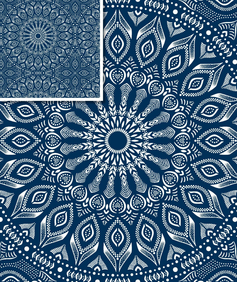 Original 3 Cats Fabric C/W04 Navy Blue 90cm
