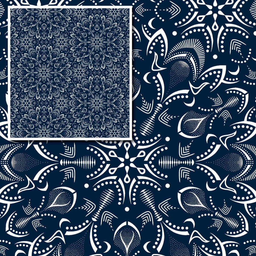 Original 3 Cats Fabric C/W04 Navy Blue 90cm