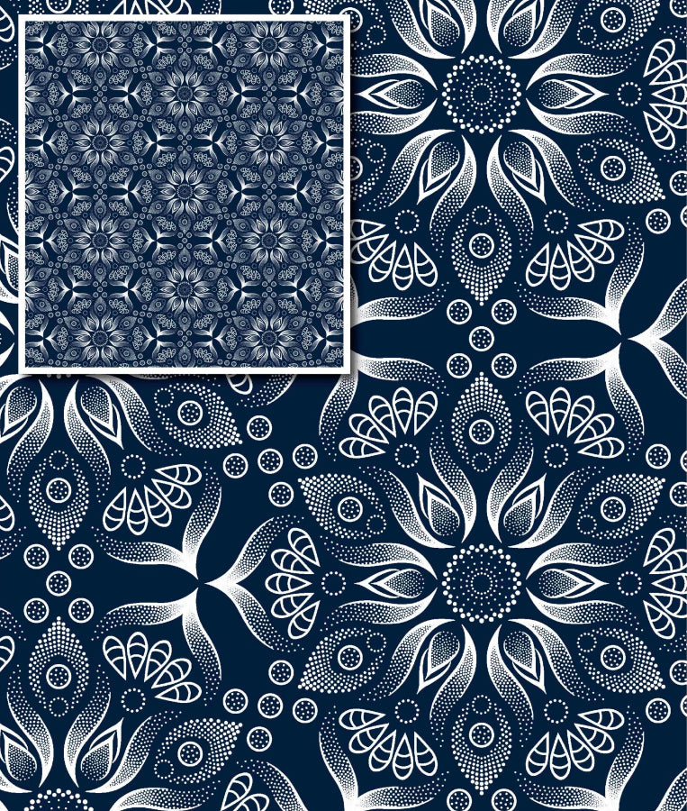 Original 3 Cats Fabric C/W04 Navy Blue 90cm