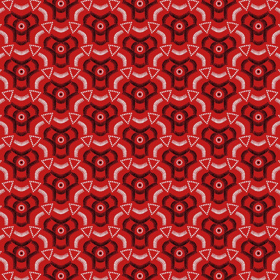 Original 3 Cats Fabric C/W03 Red 90cm