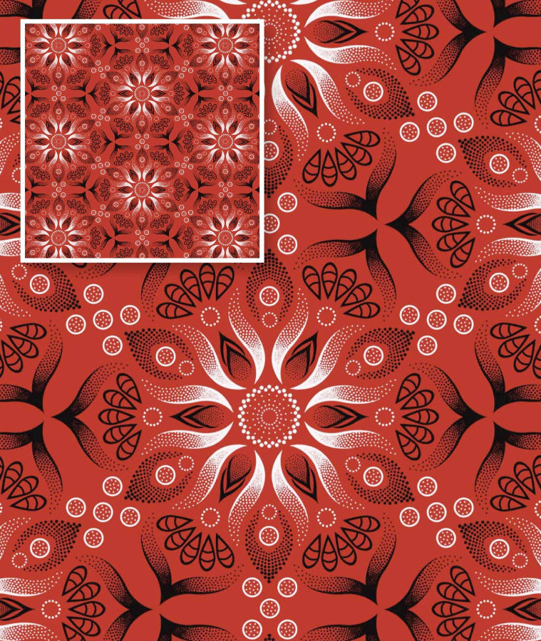 Original 3 Cats Fabric C/W03 Red 90cm