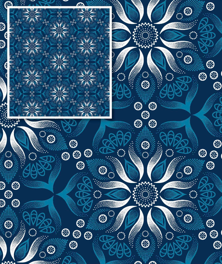 Original 3 Cats Fabric C/W74 Ink Blue 90cm