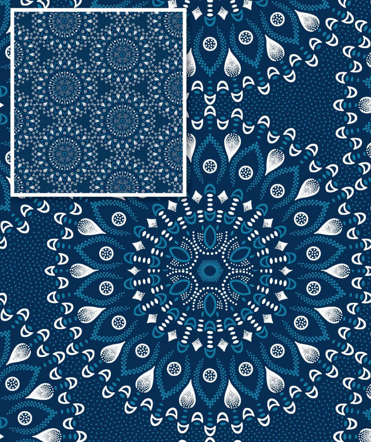 Original 3 Cats Fabric C/W74 Ink Blue 90cm