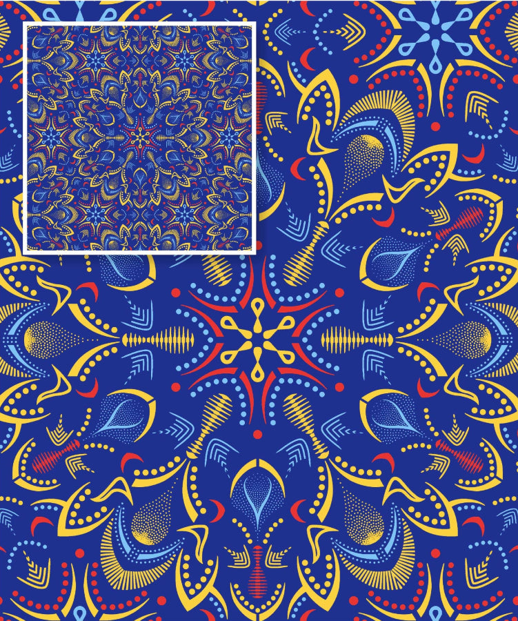 Original 3 Cats Fabric C/W491 Indigo 90cm