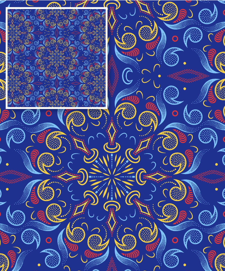 Original 3 Cats Fabric C/W491 Indigo 90cm