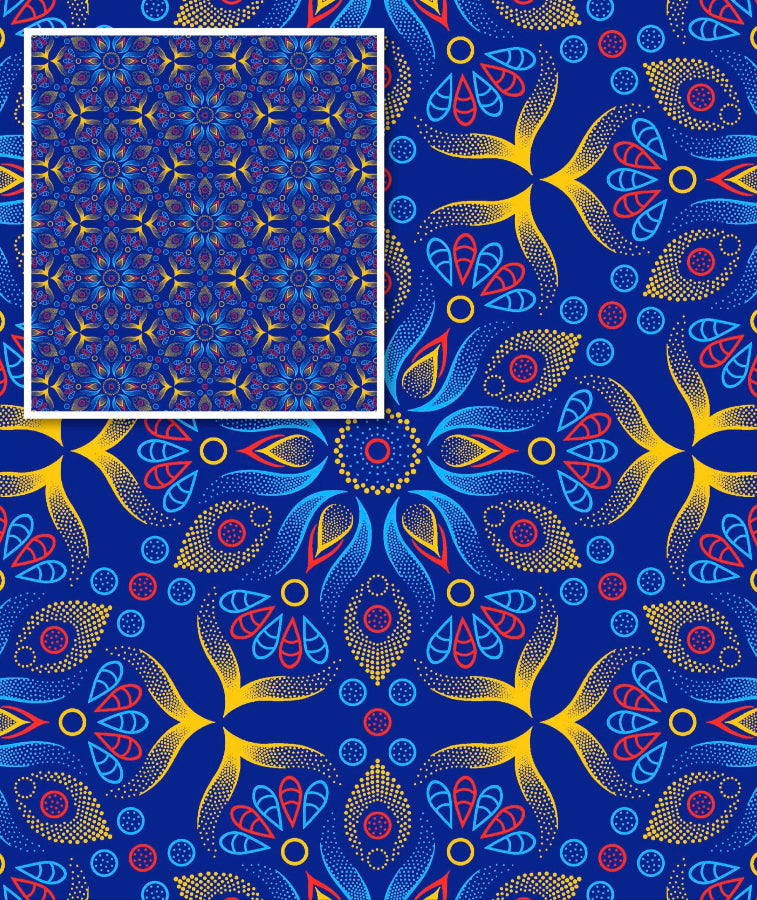 Original 3 Cats Fabric C/W491 Indigo 90cm