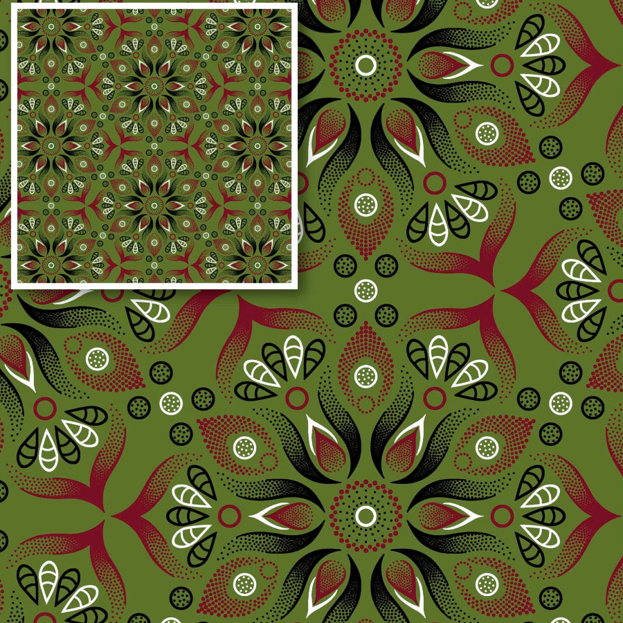 Original 3 Cat Fabric C/W841 Olive 90cm.