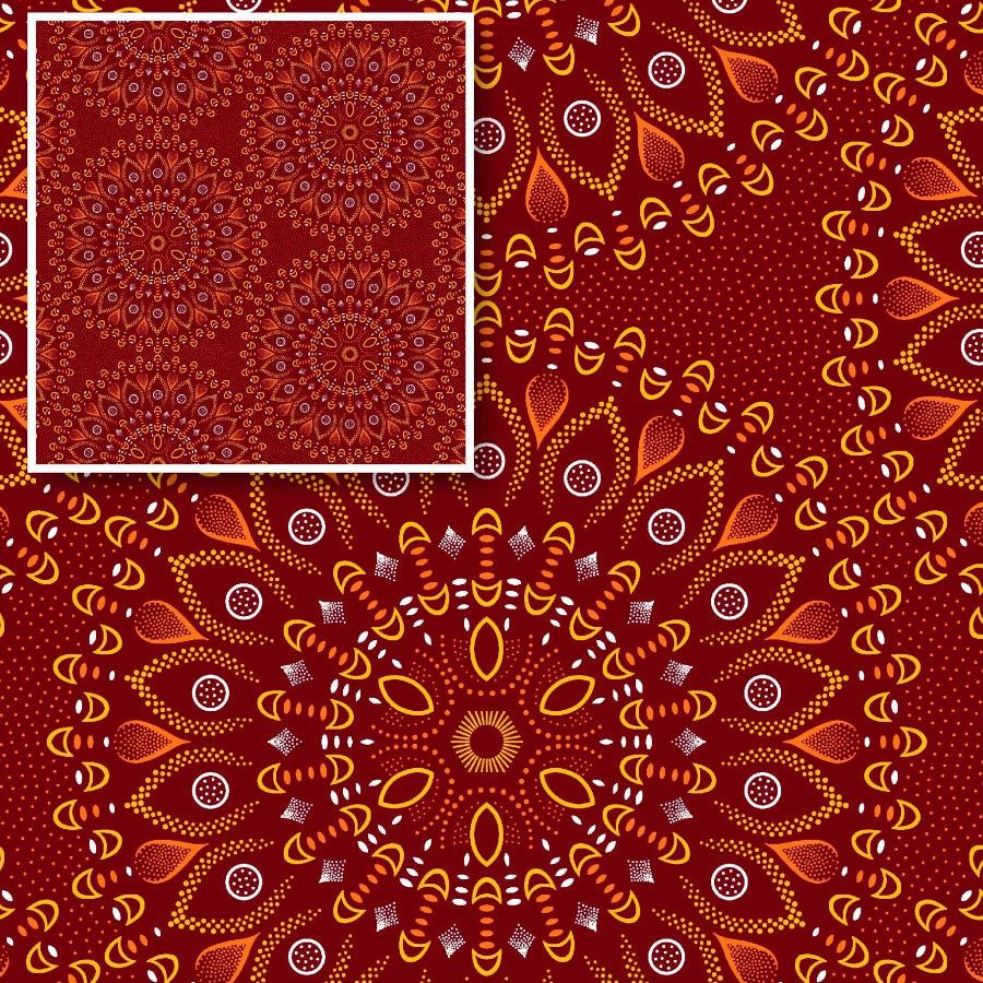 Original 3 Cats Fabric C/W201 DK Maroon 90cm.