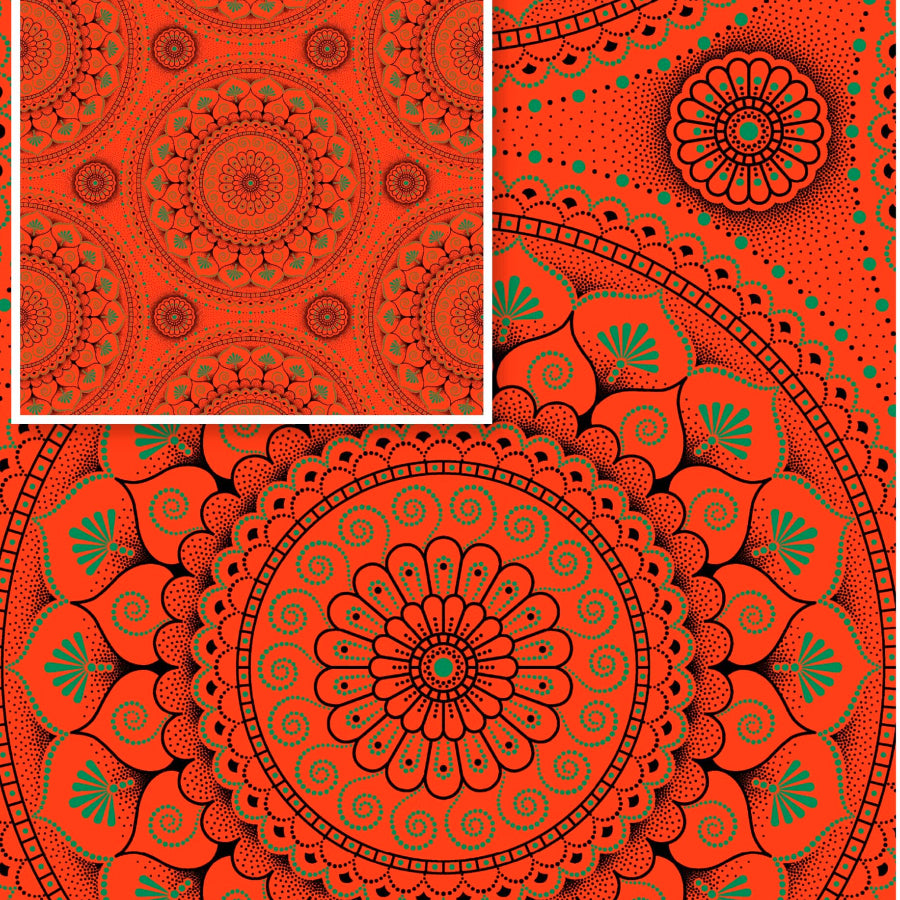 Original 3 Cat Fabric C/W16 DK Orange 90cm