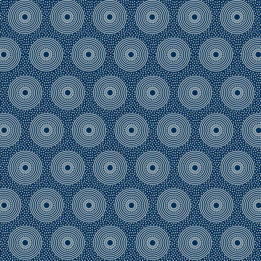 Original 3 Cats Fabric C/W04 Navy Blue 90cm