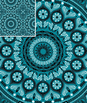 Original 3 Cats Fabric C/W25 Turquoise Blue 90cm
