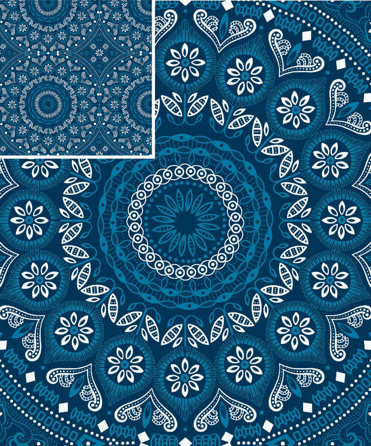 Original 3 Cats Fabric C/W74 Ink Blue 90cm