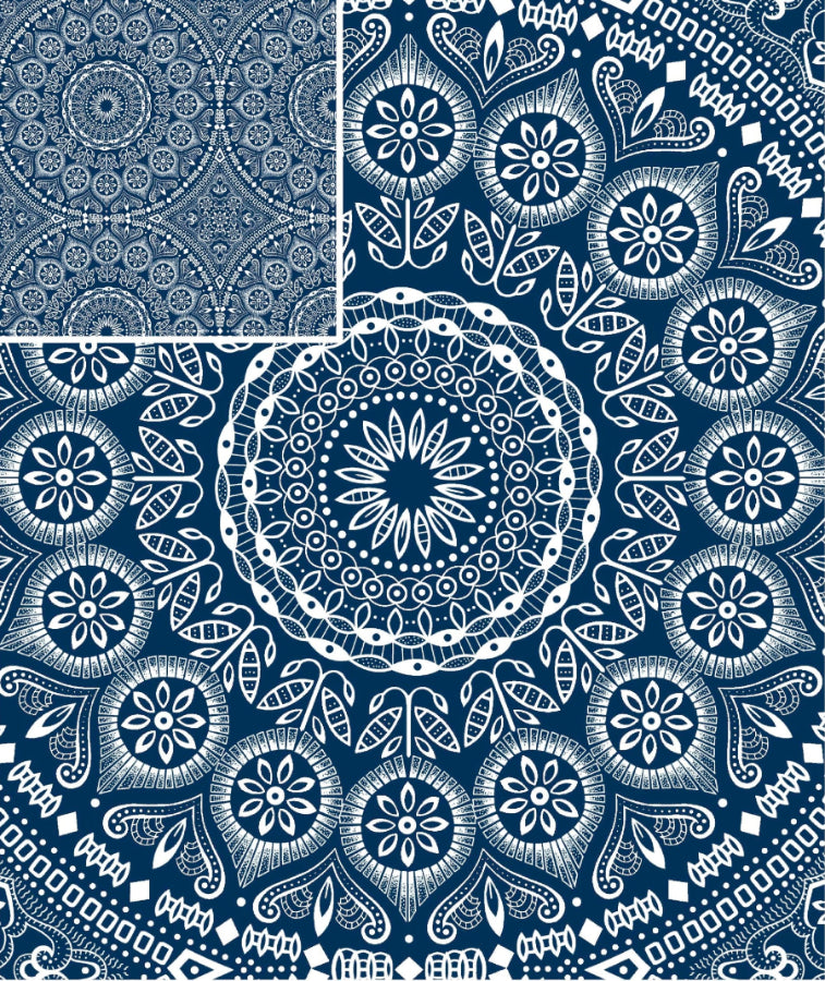 Original 3 Cats Fabric C/W04 Navy Blue 90cm
