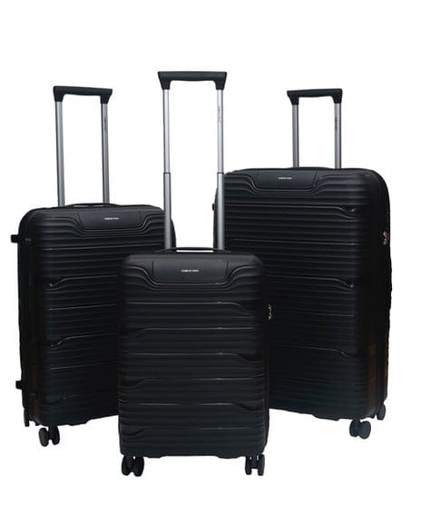Gino De Vinci Luggage 60 CM Gino De Vinci Suterra Medium Roller Case Black (7160841109593)