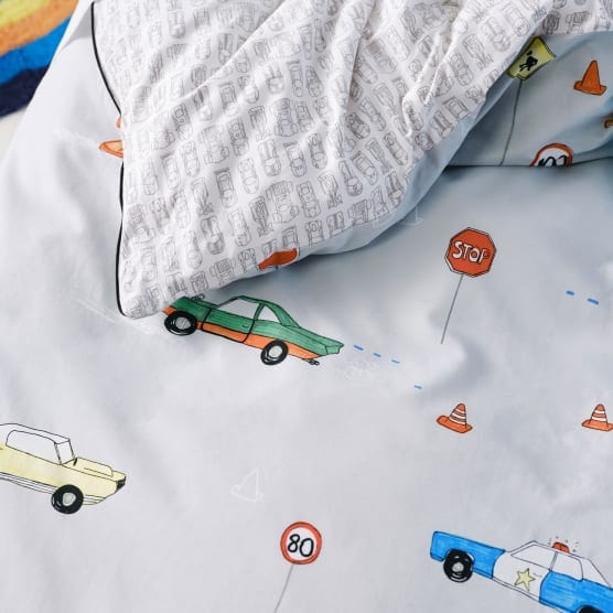 Linen House Duvet Cover Linen House Grey Back Street Bandits Duvet Cover Set (4689421566041)