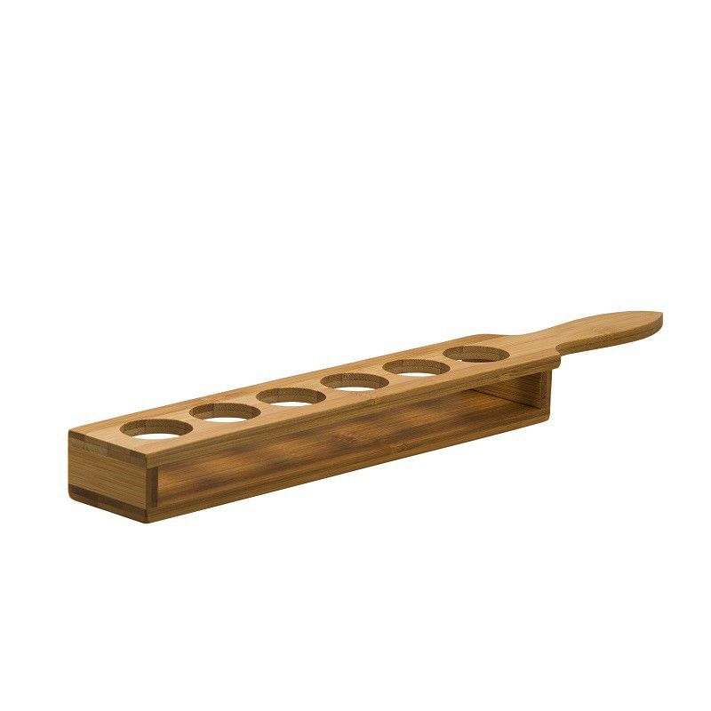 Regent TRAY Bar Butler Bamboo - 2 Tier 6 Hole Shot Tray With Handle (4742301941849)